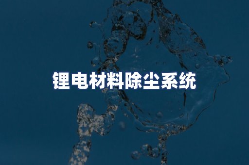 锂电材料除尘系统